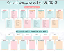 Load image into Gallery viewer, Cleaning Checklist, Printable Room by room Cleaning Cards | Family &amp; Kids Cleaning Schedule Planner &amp; Tracker | Colorful Sky
