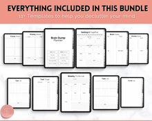 Load image into Gallery viewer, DIGITAL Brain Dump Planner | Goodnotes &amp; Notability To Do List, ADHD Daily Planner, Work Day Productivity | Mono
