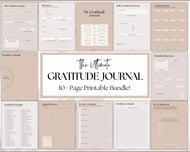 Gratitude Journal Printable Bundle | Mindfulness Log, Gratitude Template, Self Care & Wellness Planner | Lux
