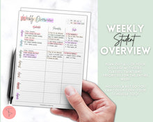 Load image into Gallery viewer, College Student Weekly Planner Schedule | Academic Class Organizer 2023 | Pastel Rainbow
