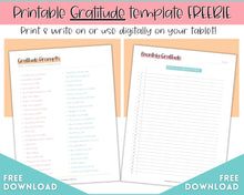 Load image into Gallery viewer, FREE - Gratitude Planner Printable | Daily Gratitude Journal | Colorful Sky

