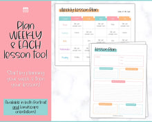 Load image into Gallery viewer, Weekly Lesson Plan Template Printable | Teacher Lesson Plan, Editable Digital Lesson Planner | Colorful Sky
