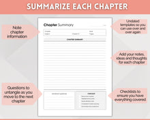 Load image into Gallery viewer, Chapter Summary Template | EDITABLE Essay Study Guide &amp; Textbook Outline Review for Students | Minimalist

