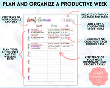 Load image into Gallery viewer, College Student Weekly Planner Schedule | Academic Class Organizer 2023 | Pastel Rainbow
