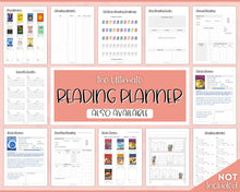 Load image into Gallery viewer, Bookshelf Reading Tracker Printable | Reading Journal, Book Review &amp; Tracker, Reading Planner &amp; Challenge | Sky
