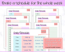 Load image into Gallery viewer, Homeschool Daily Schedule | Kids Daily Routine, Chore Chart, Nanny Schedule, Daily Checklist &amp; Lesson Planner | Pastel Brit
