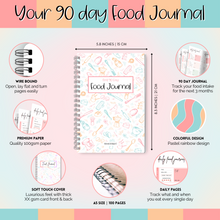 Load image into Gallery viewer, My 90 Day Food Journal: Daily Food Journal, 90 Day Meal Tracker &amp; Planner, Fitness Diet Wellness Planner, Habit Tracker, Weight Loss Tracker, Nutrition Log, Daily Food Diary | A5 Colorful Sky
