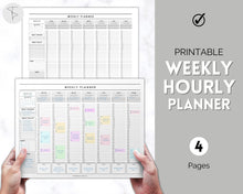 Load image into Gallery viewer, Weekly Planner Printable | Hourly Weekly Schedule, Undated 2023 Organizer &amp; To Do List
