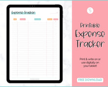 Load image into Gallery viewer, FREE - Expense Tracker Bundle | Income, Savings, Budget, Bill &amp; Spending Tracker for Personal Finance | Colorful
