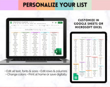 Load image into Gallery viewer, EDITABLE College Packing List | Back to School Moving Checklist for Students, Google Sheets | Pastel Rainbow
