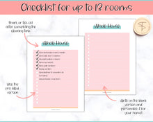 Load image into Gallery viewer, Cleaning Checklist, Printable Room by room Cleaning Cards | Family &amp; Kids Cleaning Schedule Planner &amp; Tracker | Colorful Sky
