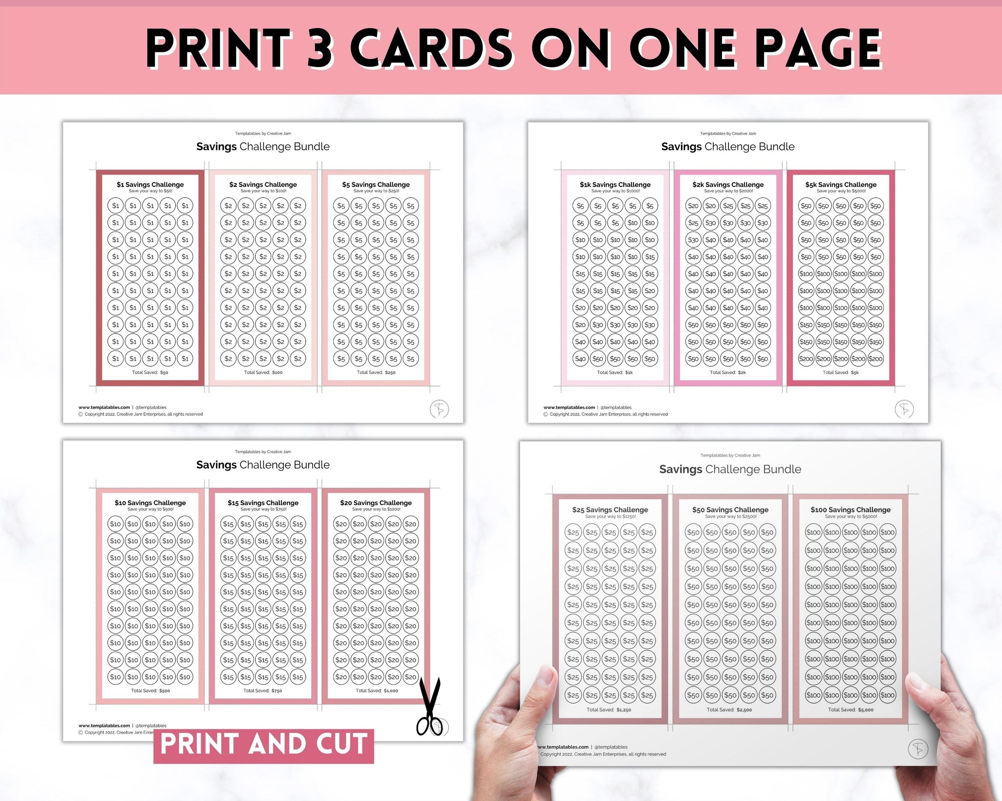 Mini Savings Challenge Printable BUNDLE | 12 Saving Trackers