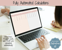 Load image into Gallery viewer, Etsy Fee and Profit Calculator | Pricing Spreadsheet for Small Business &amp; Etsy Sellers | Brown
