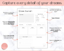 Load image into Gallery viewer, Dream Journal Printable BUNDLE | Dream Analysis, Dream Interpretation, Dream Tracker, Dream Diary &amp; Sleep Tracker | Mono
