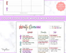 Load image into Gallery viewer, College Student Weekly Planner Schedule | Academic Class Organizer 2023 | Pastel Rainbow
