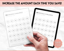 Load image into Gallery viewer, 1000 Savings Challenge, 1k Saving Tracker Printable | 30 day, Cash Envelopes to Save Money &amp; Budget | Mono
