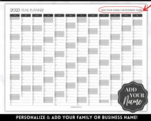 Load image into Gallery viewer, 2023 Wall Calendar Printable | Large 12 Month Personalized Calendar, Annual Year at a glance | Art Deco
