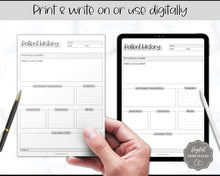 Load image into Gallery viewer, Patient History Sheet for Nursing School | Medical History Printable Report Sheet for Medical Students | Mono Sky
