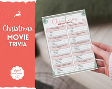 Load image into Gallery viewer, Christmas MOVIE TRIVIA Game | Holiday Xmas Party Game Printables for the Family | Green
