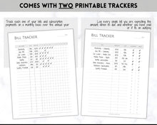 Load image into Gallery viewer, Bill Payment Tracker Printable | Monthly Bill Organizer, Checklist &amp; Calendar | Mono
