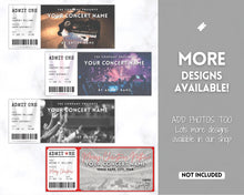 Load image into Gallery viewer, EDITABLE Concert Ticket Template | Surprise Birthday, Anniversary Gift for Musical Events &amp; Theatre Shows | No Photo
