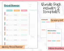 Load image into Gallery viewer, Colorful Meal Planner | Weekly Food Diary, Meal Tracker Printable, Daily Food Journal &amp; Shopping List | Colorful Sky

