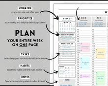 Load image into Gallery viewer, Weekly Planner Printable | Hourly Weekly Schedule, Undated 2023 Organizer &amp; To Do List
