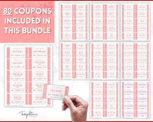 Load image into Gallery viewer, Editable Love Coupon Book for Valentines | Printable DIY Coupon Book for Him and Her | Personalized Valentines, Anniversary, Birthday Gift | Pink
