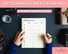 Load image into Gallery viewer, College Student Weekly Planner Schedule | Academic Class Organizer 2023 | Pastel Rainbow
