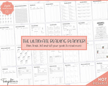 Load image into Gallery viewer, Bookshelf Reading Tracker Printable | Reading Journal, Book Review &amp; Tracker, Reading Planner &amp; Challenge | Sky
