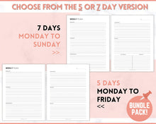 Load image into Gallery viewer, EDITABLE Weekly Planner 2 Page Templates | 2023 Weekly Schedule, To Do List Printable &amp; Habit Tracker templates | Mono
