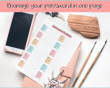 Load image into Gallery viewer, Password Tracker BUNDLE | 3 Printable Password Log &amp; Organizers, Password Keeper, Password Manager | Colorful Sky
