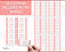 Load image into Gallery viewer, Naughty Sex Coupons for Valentines | Sexy Couples Coupon Book for Him &amp; Her | Personalized Kinky Valentines, Birthday, Anniversary Gifts | Pink
