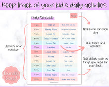 Load image into Gallery viewer, Homeschool Daily Schedule | Kids Daily Routine, Chore Chart, Nanny Schedule, Daily Checklist &amp; Lesson Planner | Pastel Brit
