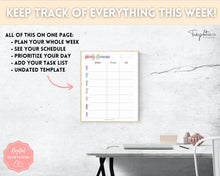 Load image into Gallery viewer, College Student Weekly Planner Schedule | Academic Class Organizer 2023 | Pastel Rainbow
