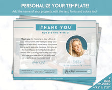 Load image into Gallery viewer, Airbnb Thank You Card for Hosts | Editable Comment Card | Blue
