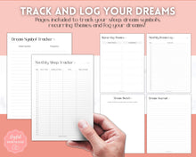 Load image into Gallery viewer, Dream Journal Printable BUNDLE | Dream Analysis, Dream Interpretation, Dream Tracker, Dream Diary &amp; Sleep Tracker | Mono
