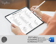 Load image into Gallery viewer, Editable &#39;Our Clean Happy Home&#39; Cleaning Schedule &amp; Housekeeping Checklist for House Chores | Mono
