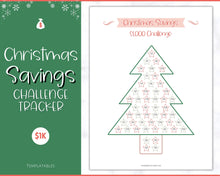 Load image into Gallery viewer, Christmas Savings Challenge | 1k Christmas Saving Tracker &amp; Budget Printable | Red
