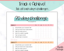 Load image into Gallery viewer, EDITABLE 30 Day Challenge Tracker | 30 Day Habit Tracker Printable, Weight Loss Journal, Fitness Planner | Colorful Sky
