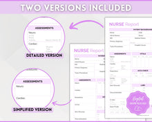 Load image into Gallery viewer, Nurse Report Sheet Bundle | ICU Report, Med Surg Report, Nurse Brain Sheet &amp; Sbar Nurse Report
