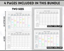Load image into Gallery viewer, Weekly Planner Printable | Hourly Weekly Schedule, Undated 2023 Organizer &amp; To Do List
