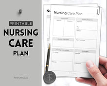 Load image into Gallery viewer, Nursing Care Plan Template Printable | Nursing School Notes Assessment, Student Study Guide &amp; Cheat Sheet | Mono
