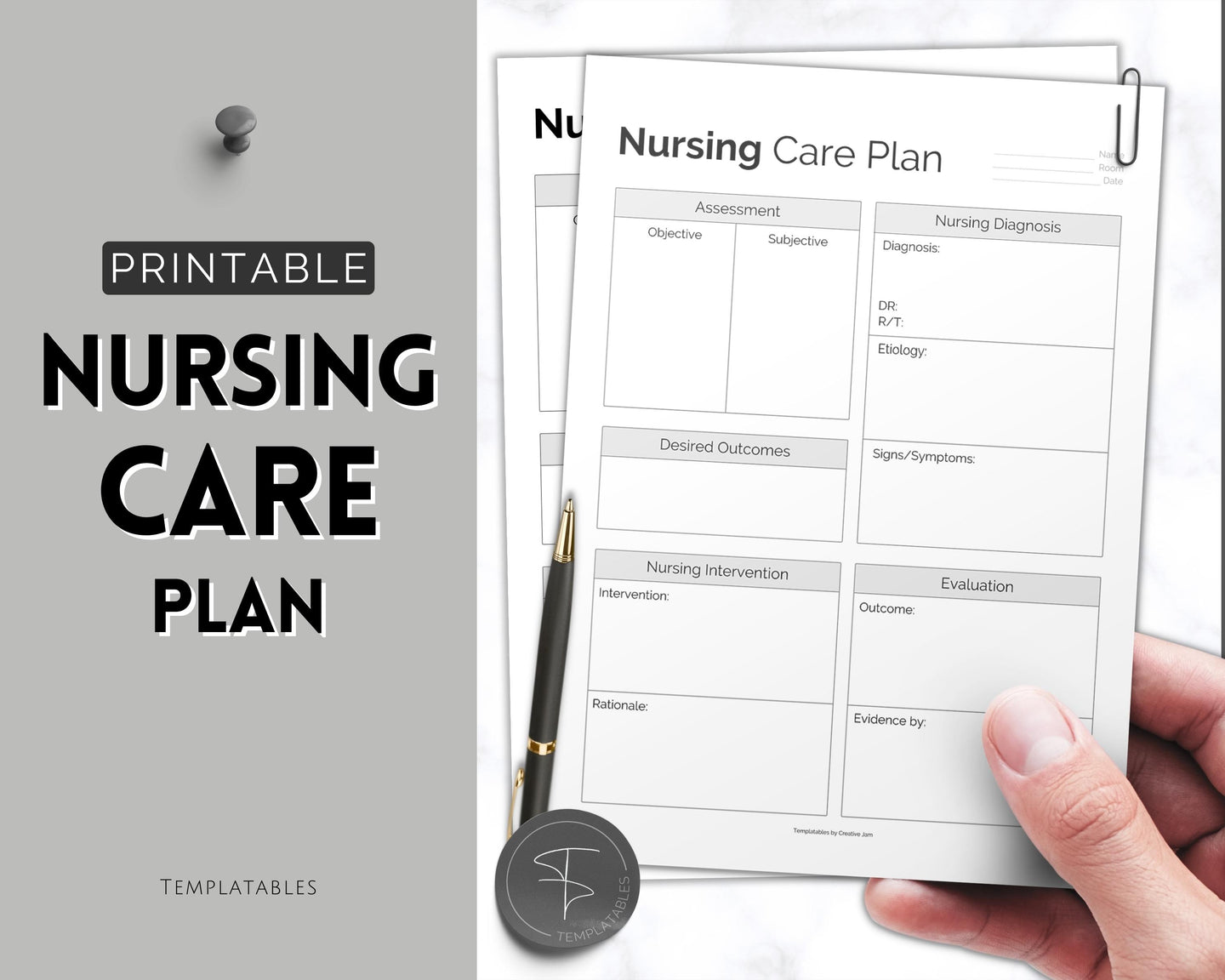 Nursing Care Plan Template Printable | Nursing School Notes Assessment, Student Study Guide & Cheat Sheet | Mono