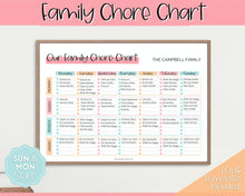 Load image into Gallery viewer, Family Chore Chart Printable | Editable Family Planner Schedule for Kids &amp; Adults | Sky Colorful
