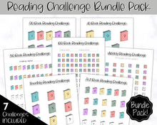 Load image into Gallery viewer, Book Reading Challenge BUNDLE | 52 Weeks, 100 Book Reading Log Printable Planner | Sky Mono
