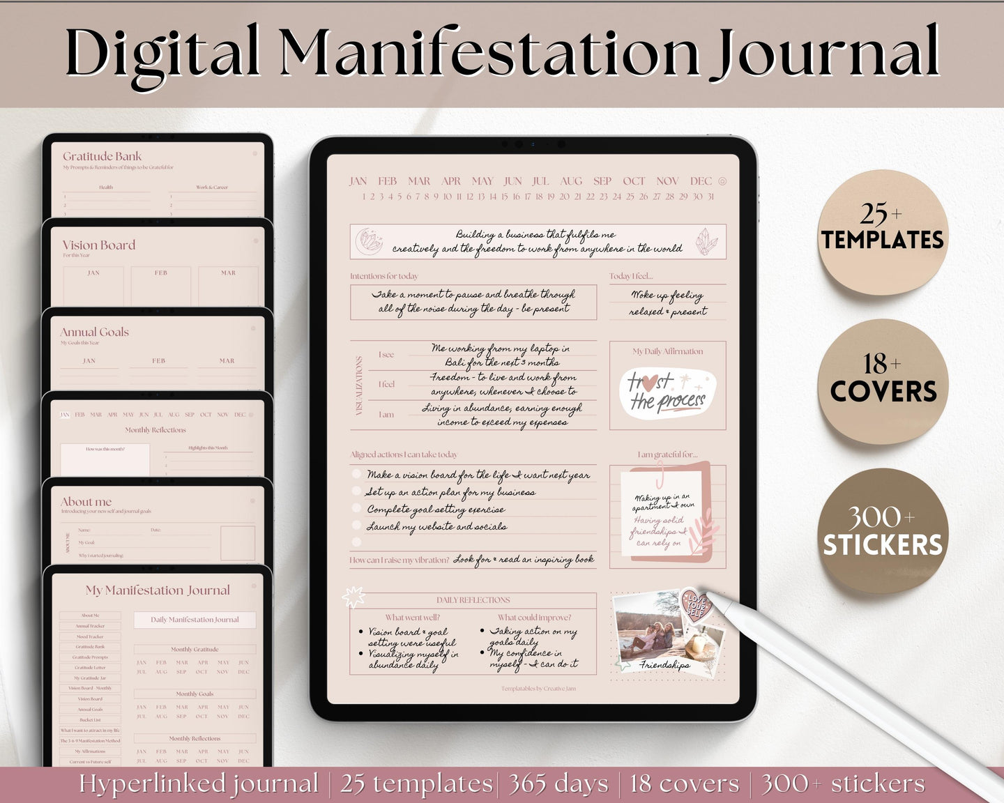 Digital Manifestation & Affirmation Journal | GoodNotes Law of Attraction, Vision Board & Mindfulness Planner | Lux