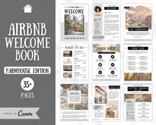 Load image into Gallery viewer, Airbnb Welcome Book Template | Editable Canva Welcome Guide for Vacation Rentals | Farmhouse
