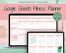 Load image into Gallery viewer, Fitness &amp; Workout Planner | Weekly Weight Loss Tracker, Meal Planner &amp; Habit Tracker Spreadsheet | Red

