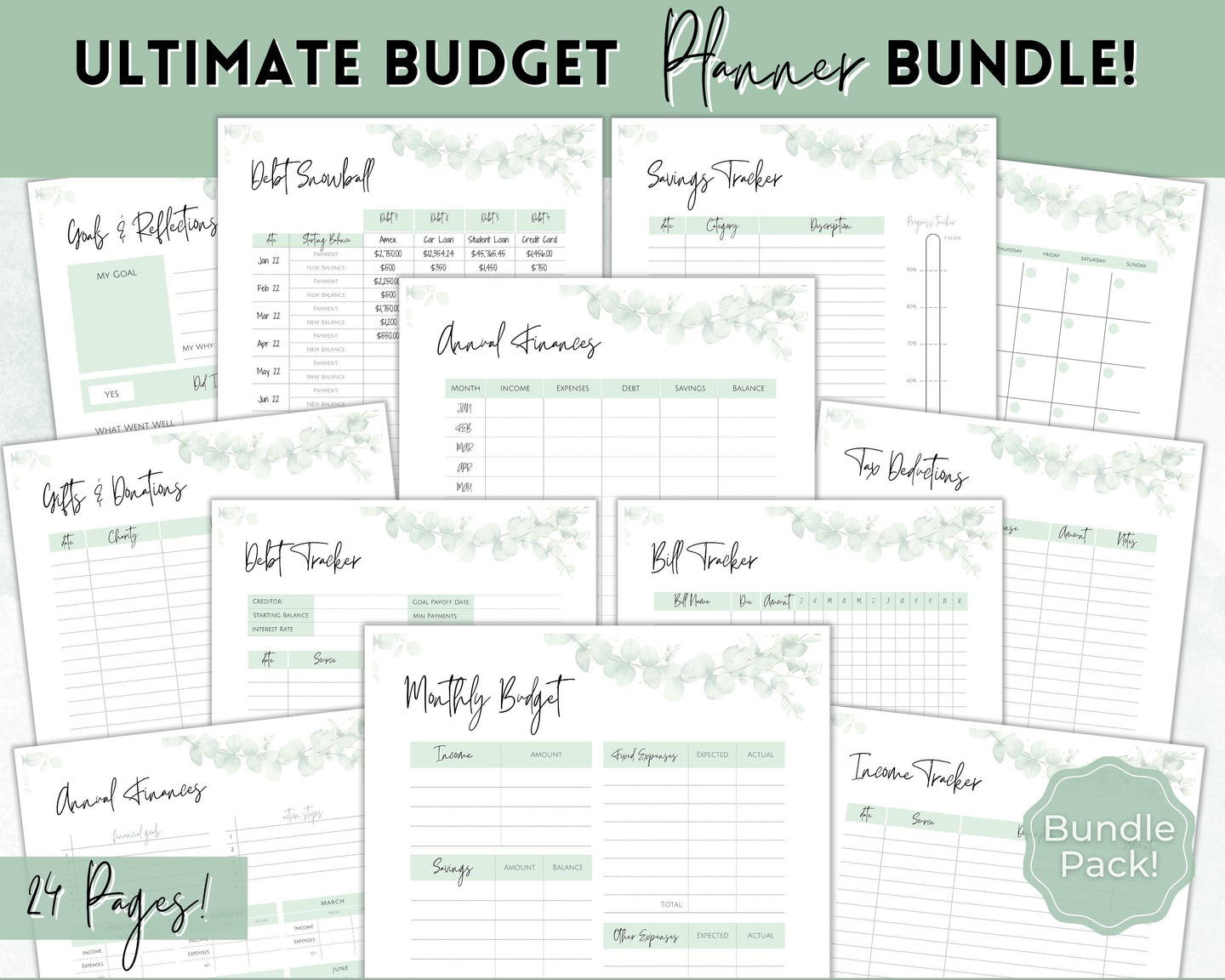 Savings Challenge Printables BUNDLE  set of 12 Saving Trackers, Cash Envelope Stuffing, A6 Budget Binder, Save Money Challenges, Mini saving
